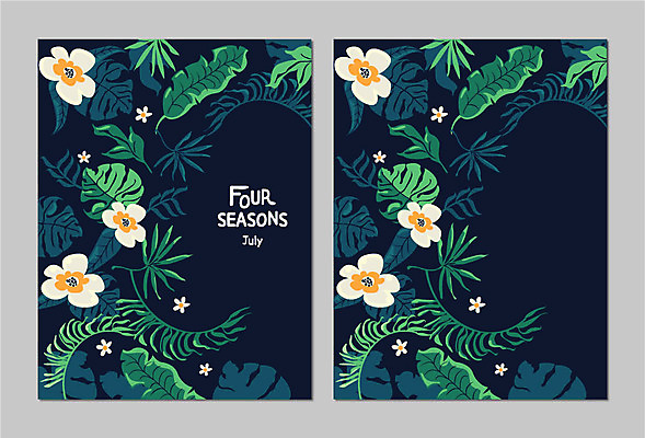 식물 사계절 계절 꽃 백그라운드 잎 일러스트 사람없음 여름 달력 풀잎 7월 자연물 국내일러스트 AI파일 자연 풀_식물 날짜 파일형식 벡터