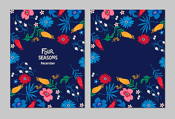 식물 사계절 계절 꽃 백그라운드 잎 겨울 일러스트 사람없음 달력 풀잎 12월 자연물 겨울배경 국내일러스트 AI파일 자연 풀_식물 날짜 파일형식 벡터