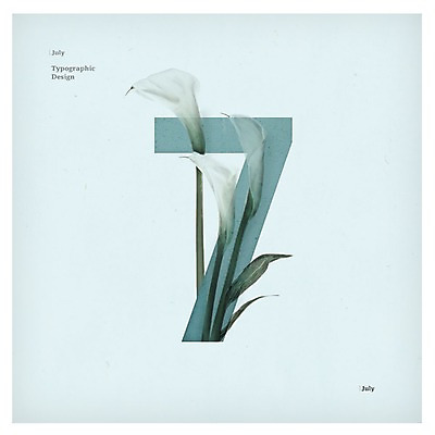 PSD 사계절 꽃 백그라운드 일러스트 타이포그라피 사람없음 숫자 달력 7월 7 국내일러스트 식물 문자 계절 날짜 파일형식