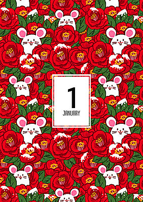 PSD 1 꽃 백그라운드 겨울 패턴 일러스트 사람없음 패턴백그라운드 달력 십이지신 눈 동백 1월 겨울배경 국내일러스트 자연요소 식물 계절 무늬 날씨 날짜 파일형식