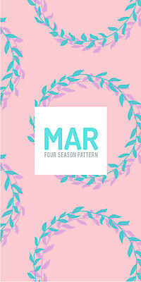 사계절 백그라운드 패턴 일러스트 사람없음 봄 패턴백그라운드 달력 풀잎 3월 파스텔 국내일러스트 AI파일 계절 잎 무늬 학용품 풀_식물 날짜 파일형식 벡터