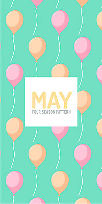사계절 백그라운드 패턴 일러스트 사람없음 봄 패턴백그라운드 달력 5월 풍선 파스텔 국내일러스트 AI파일 계절 무늬 학용품 날짜 파일형식 벡터