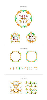 별 리본 백그라운드 패턴 일러스트 나뭇잎 프레임 맥주 사람없음 세트 라벨 심볼 맥주잔 맥주통 웹엘리먼트 국내일러스트 AI파일 자연요소 잎 무늬 술잔 주류 엘리먼트 파일형식 벡터