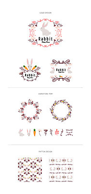 리본 백그라운드 패턴 일러스트 나뭇잎 프레임 사람없음 세트 라벨 당근 토끼 심볼 웹엘리먼트 국내일러스트 AI파일 잎 무늬 포유류 뿌리채소 반려동물 엘리먼트 파일형식 벡터