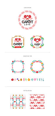리본 백그라운드 패턴 일러스트 나뭇잎 프레임 막대사탕 사탕 사람없음 세트 라벨 하트 심볼 마시멜로우 웹엘리먼트 국내일러스트 AI파일 모양 잎 무늬 디저트 엘리먼트 파일형식 벡터