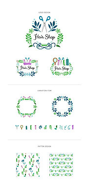 리본 백그라운드 패턴 일러스트 나뭇잎 프레임 가위 사람없음 세트 라벨 머리빗 미용용품 미용실 심볼 손거울 헤어롤 웹엘리먼트 국내일러스트 AI파일 잎 무늬 문구용품 거울 뷰티샵 오브젝트 엘리먼트 파일형식 벡터