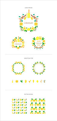 리본 음료 백그라운드 패턴 일러스트 나뭇잎 프레임 사람없음 세트 라벨 레몬 레모네이드 심볼 웹엘리먼트 국내일러스트 AI파일 잎 무늬 과일 에이드 엘리먼트 파일형식 벡터