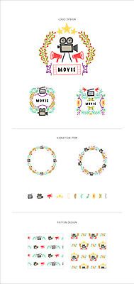 별 리본 백그라운드 패턴 일러스트 나뭇잎 프레임 사람없음 세트 라벨 확성기 심볼 영화 영상기 웹엘리먼트 국내일러스트 AI파일 자연요소 잎 무늬 문화예술 엘리먼트 파일형식 벡터