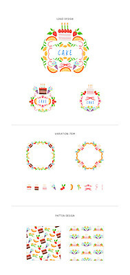 꽃 리본 백그라운드 패턴 오렌지 일러스트 딸기 나뭇잎 프레임 폭죽 사람없음 세트 라벨 케이크 심볼 웹엘리먼트 국내일러스트 AI파일 식물 잎 무늬 과일 디저트 엘리먼트 파일형식 벡터