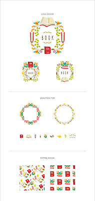 꽃 리본 백그라운드 패턴 일러스트 나뭇잎 프레임 사람없음 책 세트 라벨 심볼 웹엘리먼트 국내일러스트 AI파일 식물 잎 무늬 엘리먼트 파일형식 벡터