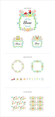 꽃 리본 구두 백그라운드 신발 패턴 일러스트 나뭇잎 프레임 사람없음 세트 라벨 심볼 웹엘리먼트 국내일러스트 AI파일 식물 잎 무늬 엘리먼트 파일형식 벡터