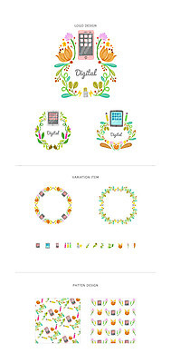 꽃 리본 백그라운드 패턴 일러스트 나뭇잎 프레임 사람없음 스마트폰 세트 태블릿 라벨 디지털 심볼 웹엘리먼트 국내일러스트 AI파일 식물 잎 무늬 전자제품 핸드폰 스마트기기 엘리먼트 파일형식 벡터