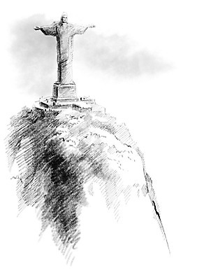 PSD 시설물 건축 고건축 일러스트 캘리그라피 해외건축 사람없음 관광지 브라질 리우데자네이루 예수상 국내일러스트 해외 건축물 여행 조형물 남아메리카 파일형식