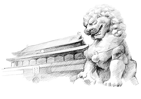 PSD 건축 조각 고건축 일러스트 캘리그라피 해외건축 사람없음 조각상 중국 천안문 해태 국내일러스트 해외 건축물 아시아 조형물 베이징 파일형식