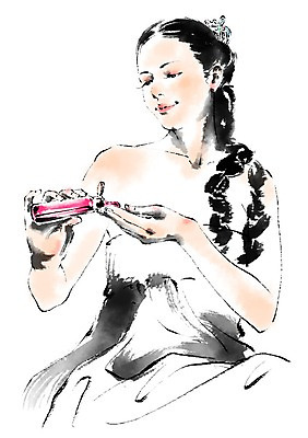 PSD 한국전통 여자 일러스트 캘리그라피 한명 상반신 성인 화장 화장품 전통의상 한복 향수 기생 국내일러스트 직업 1 전통 한국 사람 뷰티 파일형식