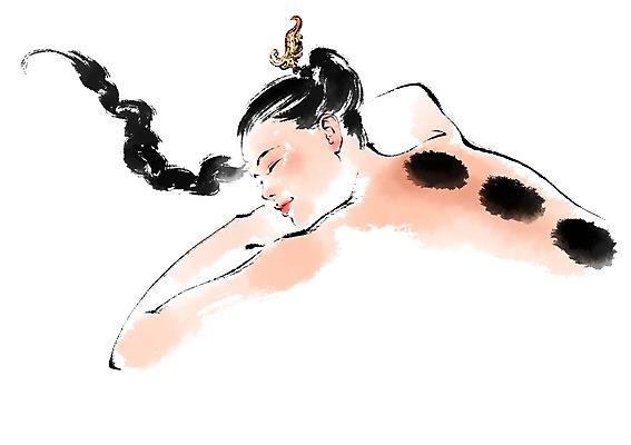 PSD 한국전통 여자 일러스트 캘리그라피 한명 상반신 성인 눈감음 마사지 스톤마사지 국내일러스트 1 전통 모션 한국 사람 파일형식