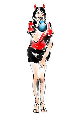 전신 PSD 여자 일러스트 캘리그라피 한명 서기 미소 들기 성인 확성기 외침 즐거움 붉은악마 월드싸커 국내일러스트 1 감정 스포츠 모션 표정 사람 소리 파일형식