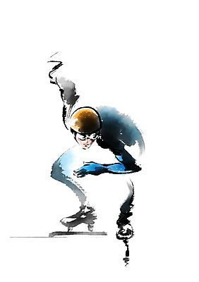 전신 PSD 남자 일러스트 캘리그라피 운동선수 한명 성인 준비자세 스피드스케이팅 국내일러스트 1 스포츠 포즈 사람 스케이팅 준비 파일형식