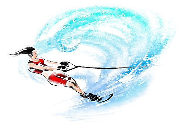 전신 PSD 여자 파도 일러스트 캘리그라피 운동선수 한명 성인 수상스키 국내일러스트 1 스포츠 바다 사람 수상스포츠 파일형식