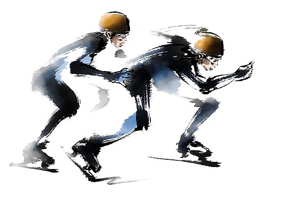 전신 PSD 남자 일러스트 캘리그라피 운동선수 성인 두명 밀기 스피드스케이팅 국내일러스트 스포츠 모션 사람 스케이팅 파일형식