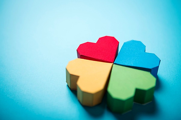 포토 JPG 기념일 종이 백그라운드 사랑 사람없음 하트 페이퍼아트 네잎클로버 오브젝트 국내포토 모양 식물 감정 이벤트 클로버 파일형식