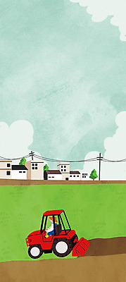 주간 PSD 남자 일러스트 주택 논 한명 성인 야외 농부 농기구 절기 전봇대 입하 국내일러스트 자연요소 직업 1 계절 공공시설 농업 사람 건물 파일형식