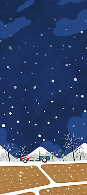 PSD 나무 겨울 일러스트 산 사람없음 야외 눈 야간 절기 경운기 논밭 동지 국내일러스트 자연요소 식물 계절 밭 날씨 논 농기계 파일형식