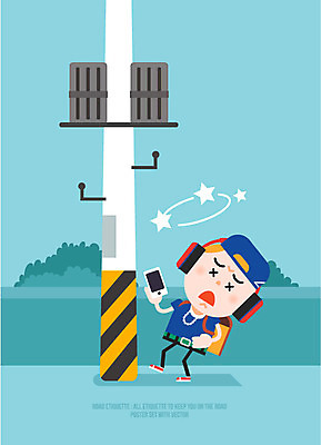 남자 일러스트 한명 성인 전자제품 스마트폰 헤드셋 예절 충돌 전봇대 공공장소 국내일러스트 AI파일 1 공공시설 음향기기 사람 핸드폰 스마트기기 헤드폰 장소 파일형식 벡터