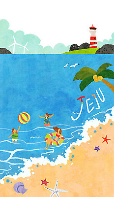 PSD 여자 남자 어린이 바다 여행 일러스트 물놀이 갈매기 조개 불가사리 등대 성인 해변 세명 모래사장 야자수 제주도 해수욕장 튜브 제주도여행 국내일러스트 나무 놀이 조류 어패류 극피동물 한국 사람 파일형식