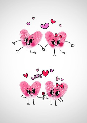 PSD 편집이미지 캐릭터 커플 꽃 프로포즈 표정 사랑 사람없음 장미 손잡기 하트 표현 이모티콘 지문 이미지편집 모양 식물 감정 관계 모션 파일형식