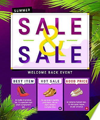 PSD 템플릿 구두 웹템플릿 나뭇잎 이벤트페이지 이벤트 사람없음 여름 쇼핑 세일 이미지템플릿 계절 신발 잎 페이지 파일형식