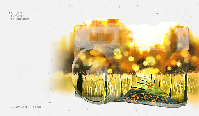 PSD 백그라운드 단풍 낙엽 일러스트 초원 사람없음 카메라 산책로 가을 갈대밭 다중노출 가을배경 국내일러스트 계절 길 잎 촬영기법 전자제품 파일형식 가을_계절 갈대_식물