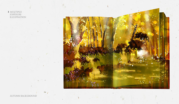 PSD 나무 백그라운드 단풍 일러스트 사람없음 책 가을 숲 오솔길 다중노출 가을배경 국내일러스트 식물 계절 길 잎 촬영기법 파일형식 가을_계절