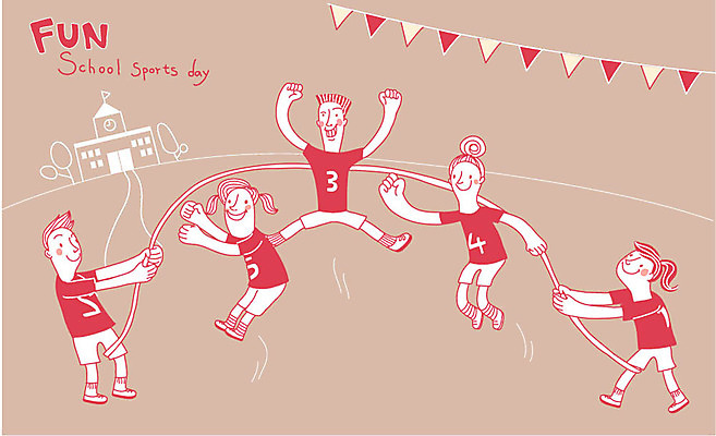 여자 남자 어린이 일러스트 학교 여러명 줄넘기 체육대회 가랜드 단체줄넘기 운동회날 국내일러스트 AI파일 교육 다수 사람 운동 체육 파티용품 대회 파일형식 벡터