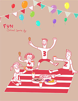 여자 남자 음료 어린이 과일 일러스트 포도 바나나 여러명 치킨 돗자리 김밥 도시락 풍선 체육대회 가랜드 운동회날 국내일러스트 AI파일 음식 다수 사람 체육 파티용품 대회 닭고기요리 파일형식 벡터