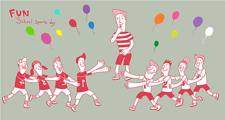 여자 남자 어린이 일러스트 여러명 성인 풍선 체육대회 꼬리잡기 운동회날 국내일러스트 AI파일 다수 놀이 사람 체육 대회 파일형식 벡터