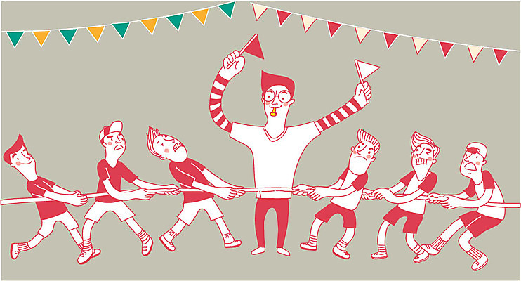 남자 어린이 일러스트 여러명 성인 깃발 줄다리기 체육대회 가랜드 운동회날 국내일러스트 AI파일 다수 놀이 사람 체육 파티용품 대회 파일형식 벡터