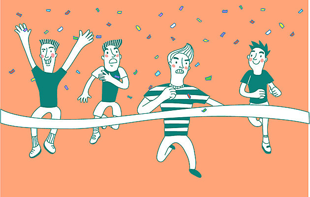 남자 어린이 일러스트 여러명 달리기 체육대회 결승선 운동회날 국내일러스트 AI파일 다수 모션 사람 체육 대회 파일형식 벡터