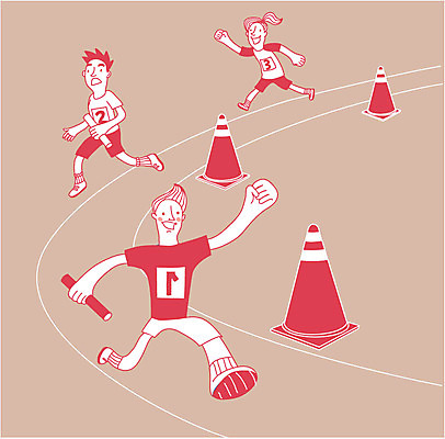여자 남자 어린이 일러스트 세명 달리기 계주 체육대회 운동회날 칼라콘 배턴 국내일러스트 AI파일 스포츠용품 모션 사람 안전장비 육상스포츠 체육 대회 파일형식 벡터
