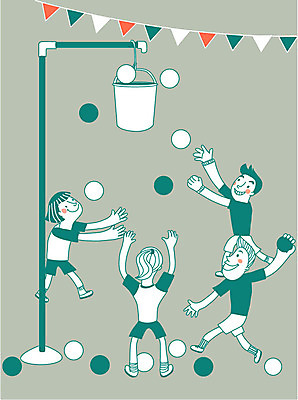 여자 남자 어린이 일러스트 공 여러명 체육대회 가랜드 공던지기 단체활동 운동회날 국내일러스트 AI파일 다수 사람 그룹 체육 파티용품 대회 파일형식 벡터