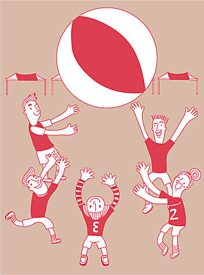 여자 남자 어린이 일러스트 공 여러명 파라솔 공놀이 체육대회 단체활동 운동회날 국내일러스트 AI파일 다수 놀이 사람 그룹 체육 대회 파일형식 벡터