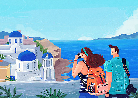 주간 PSD 해외풍경 커플 여자 남자 바다 해외여행 여행 일러스트 배낭 성인 야외 두명 카메라 사진촬영 세계여행 풀잎 그리스 산토리니 산토리니섬 국내일러스트 자연요소 해외 유럽 섬 잎 가방 관계 사람 풍경 전자제품 세계 촬영 풀_식물 파일형식