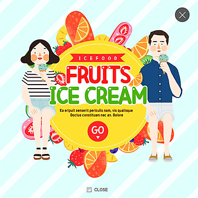 PSD 템플릿 여자 남자 음식 웹템플릿 과일 아이스크림 팝업 웹팝업 이벤트 성인 두명 아이스크림콘 레이어팝업 이미지템플릿 디저트 사람 콘 파일형식