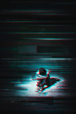 JPG 편집 편집이미지 학생 남자 청소년 경고 한명 슬픔 뉴스 사회이슈 디지털합성 합성 번짐 노이즈 왕따 우울감 디지털아트 편집실사 1 감정 컨셉 사람 CG 파일형식 효과