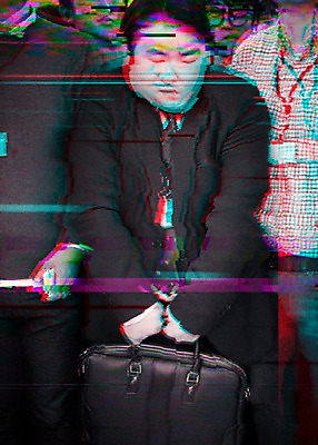 JPG 편집 편집이미지 남자 서류가방 경고 여러명 성인 한국인 비즈니스맨 뉴스 사회이슈 비만 디지털합성 합성 번짐 노이즈 따돌림 왕따 디지털아트 편집실사 다수 컨셉 가방 비즈니스 사람 동양인 직장인 몸매 CG 파일형식 효과