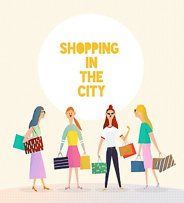 PSD 여자 남자 일러스트 여러명 성인 쇼핑 쇼핑백 세일 국내일러스트 다수 가방 사람 파일형식