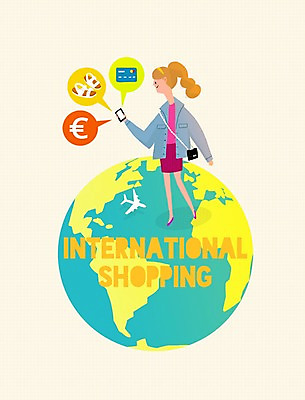 PSD 여자 신발 일러스트 한명 성인 스마트폰 쇼핑 세일 신용카드 지구모양 해외쇼핑 국내일러스트 모양 1 지구 사람 금융 핸드폰 스마트기기 파일형식