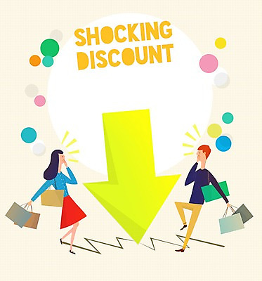 PSD 여자 남자 화살표 일러스트 성인 두명 쇼핑 쇼핑백 세일 균열 국내일러스트 가방 모션 사람 파일형식