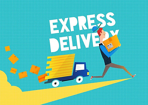 PSD 남자 일러스트 한명 들기 성인 쇼핑 달리기 세일 트럭 택배기사 택배 택배상자 국내일러스트 1 모션 자동차 사람 상자 운송업 배달원 파일형식