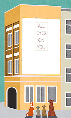 PSD 시선 일러스트 창문 프레임 광고판 빌딩 사람없음 반려동물 강아지 주목 프레임일러스트 국내일러스트 동물 알림판 건물 개 판 파일형식